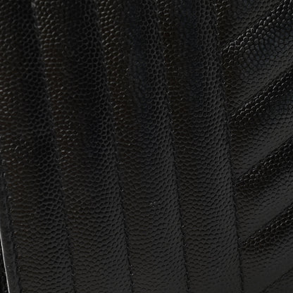 Saint Laurent Grain De Poudre Mixed Matelasse Triquilt Monogram Chain Wallet Black 11 of 11