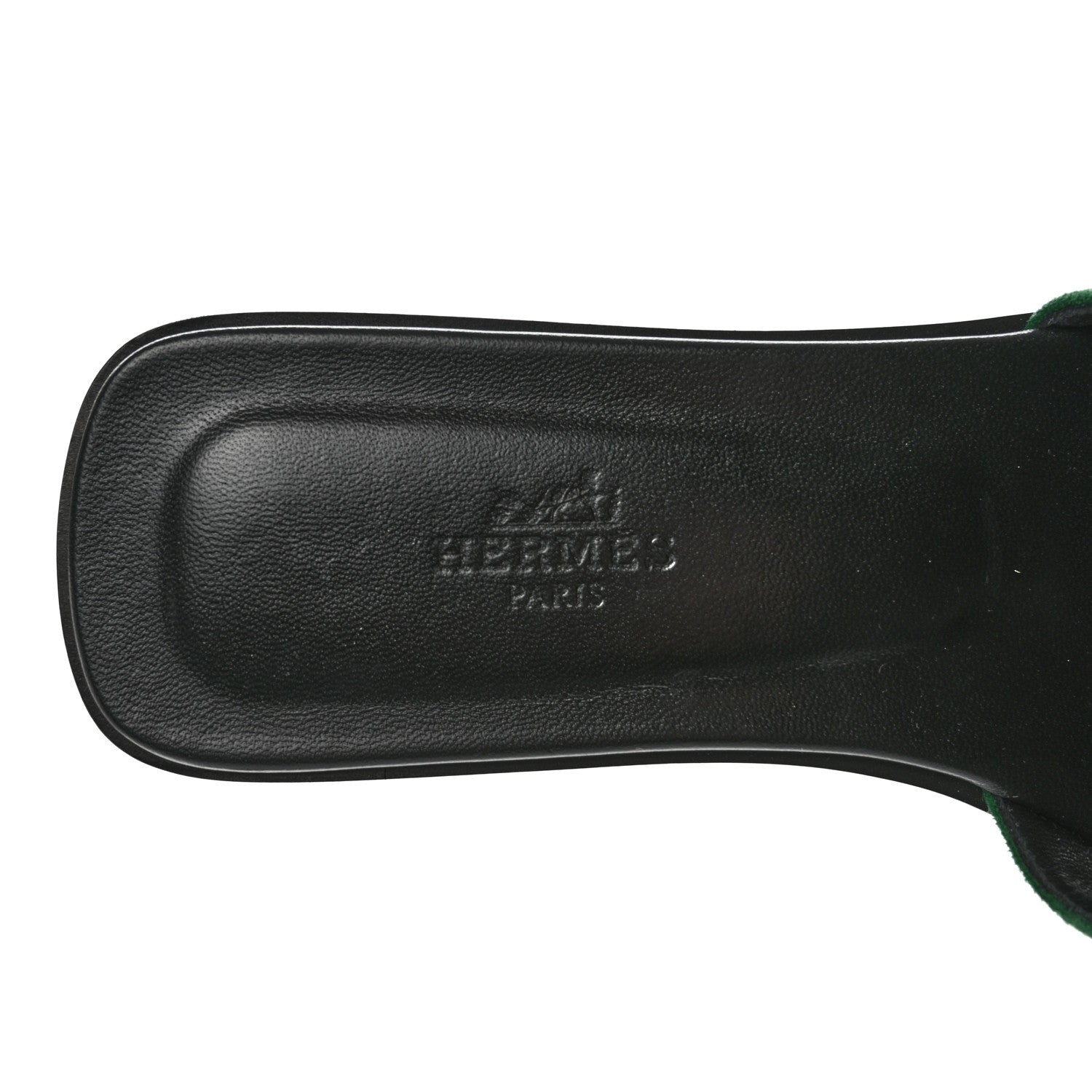 Hermes Suede Goatskin Oran Sandals 37.5 Vert Electrique 7 of 11