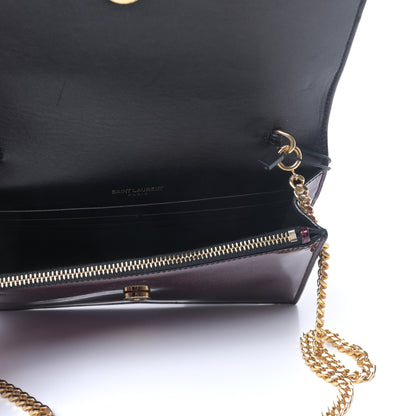 Saint Laurent Glitter Classic Monogram Kate Tassel Chain Wallet Bright Fuchsia 5 of 8