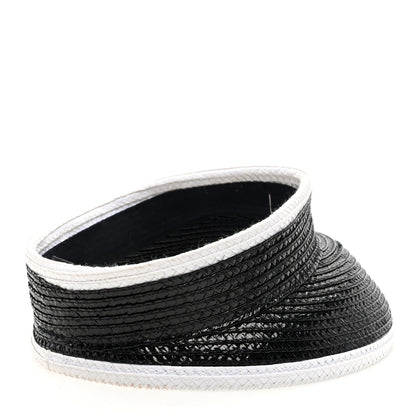 Chanel Raffia Visor M Black White 4 of 7