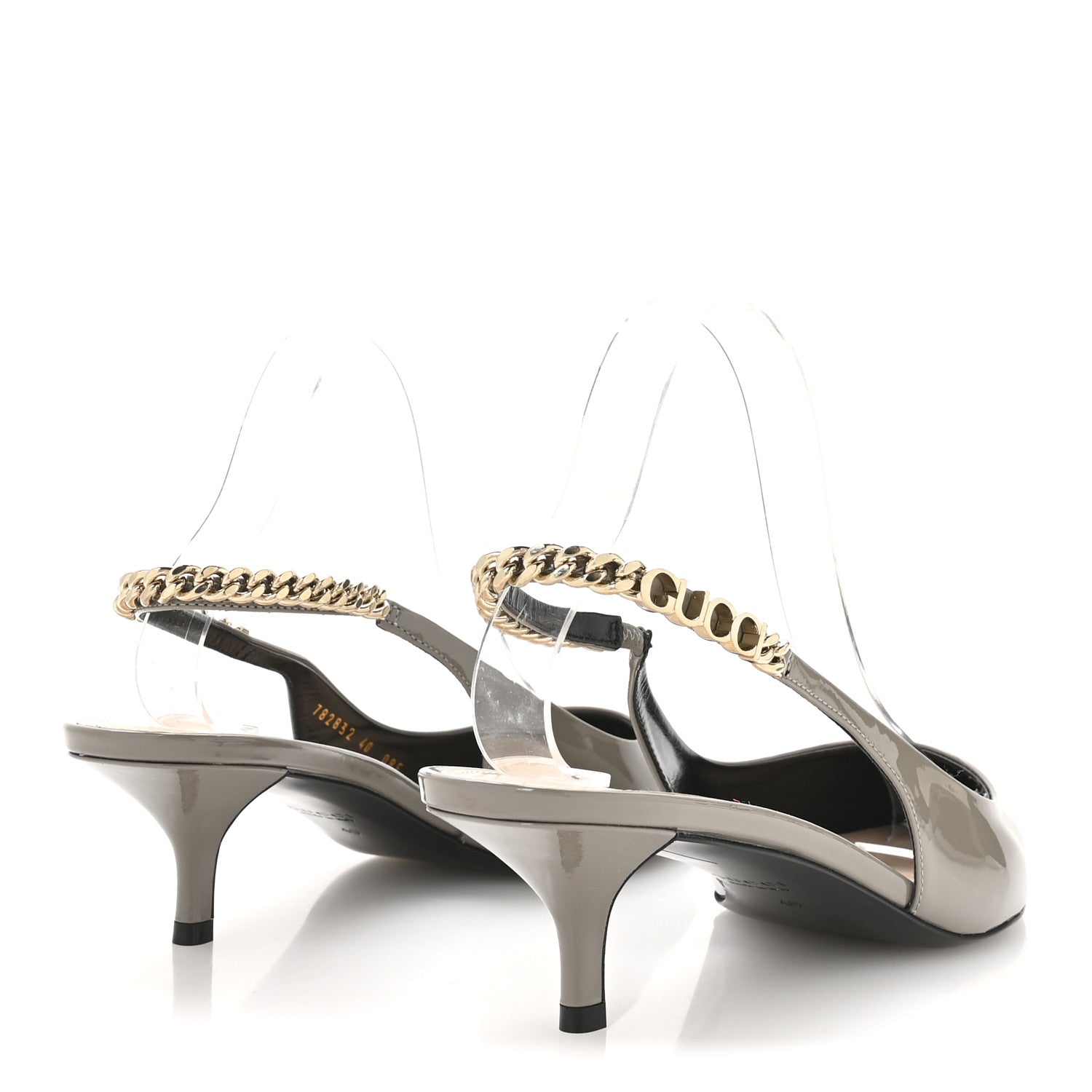Gucci Patent Signoria 35mm Slingback Pumps 40 New Fango 5 of 9