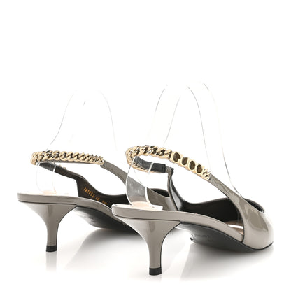 Gucci Patent Signoria 35mm Slingback Pumps 40 New Fango 5 of 9