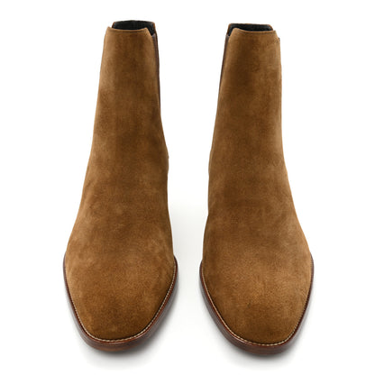 Saint Laurent Suede Calfskin Mens Wyatt Chelsea Boots 42 Land 2 of 12