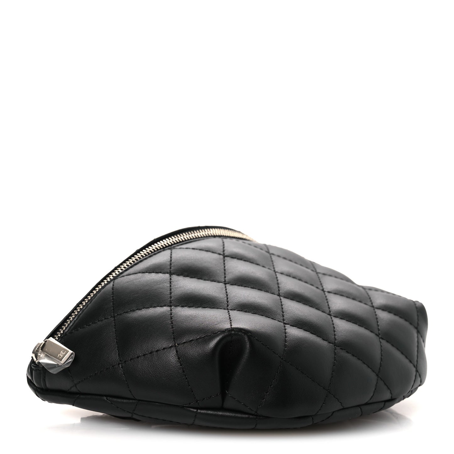 Calfskin Quilted Waist Belt Bag Black