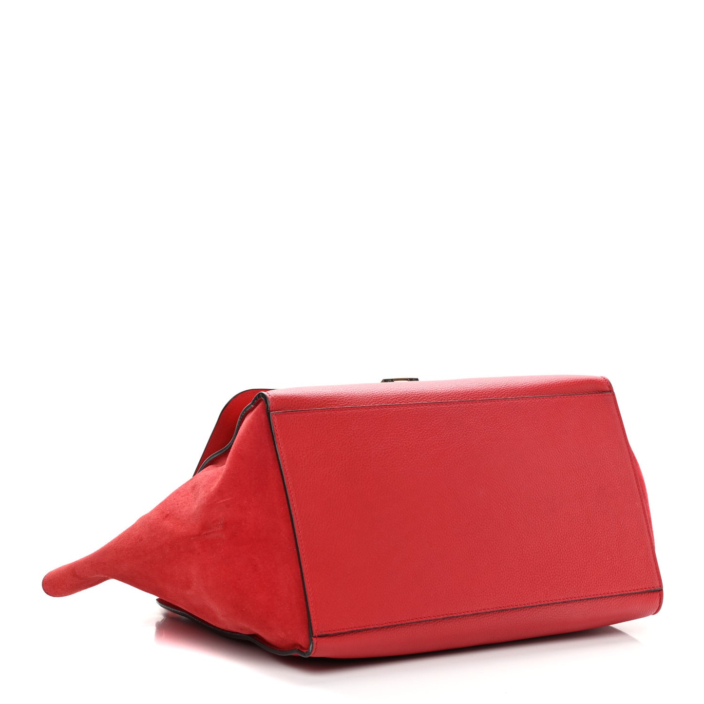 Drummed Calfskin Suede Large Trapeze Coquelicot