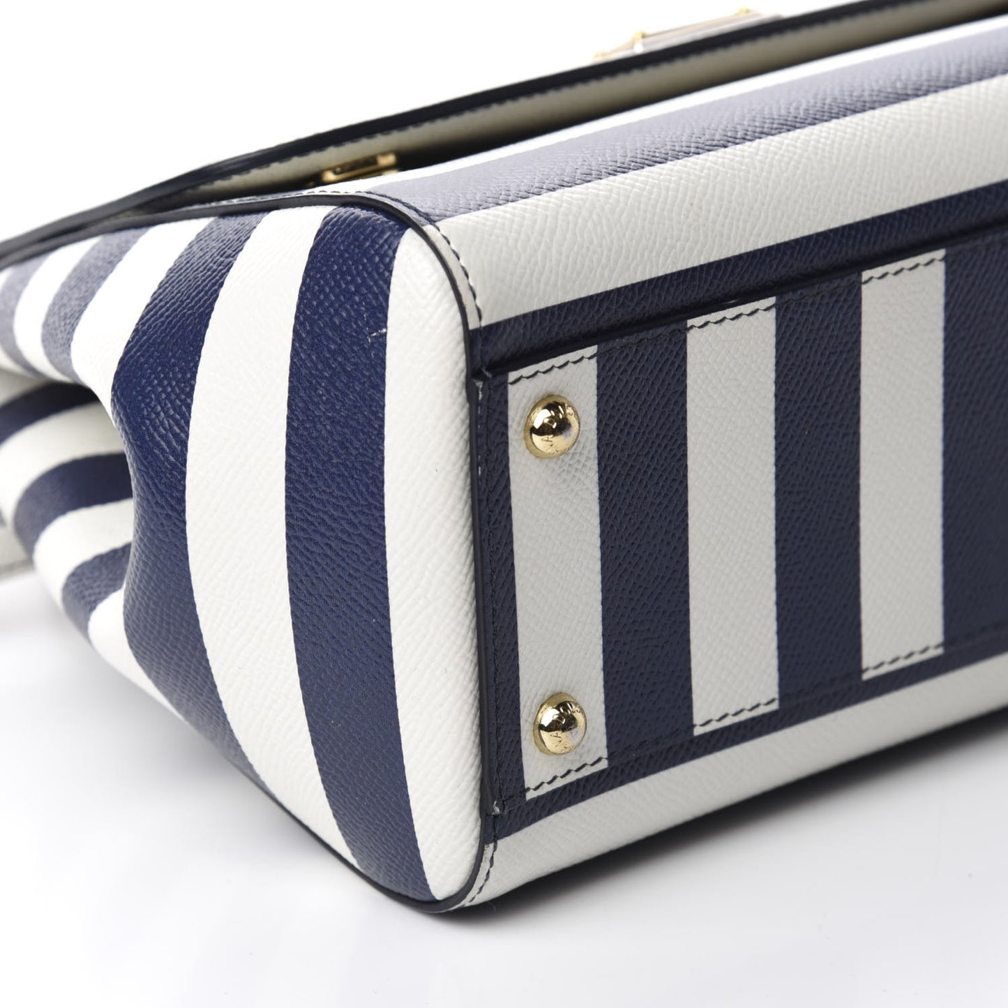 Stripe Dauphine Medium Miss Sicily Satchel Blue White
