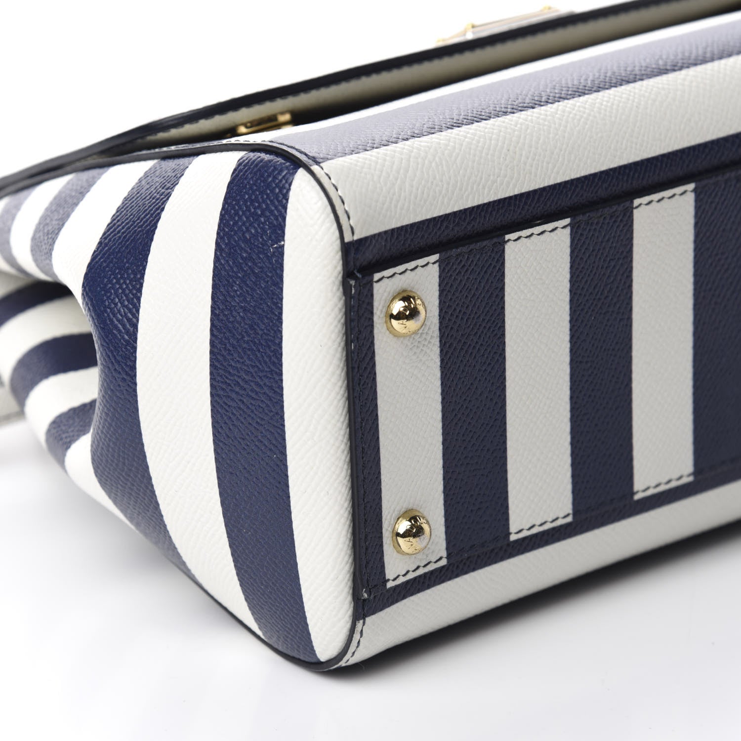 Dolce & Gabbana Stripe Dauphine Medium Miss Sicily Satchel Blue White 6 of 9
