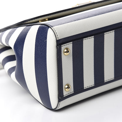Dolce & Gabbana Stripe Dauphine Medium Miss Sicily Satchel Blue White 6 of 9