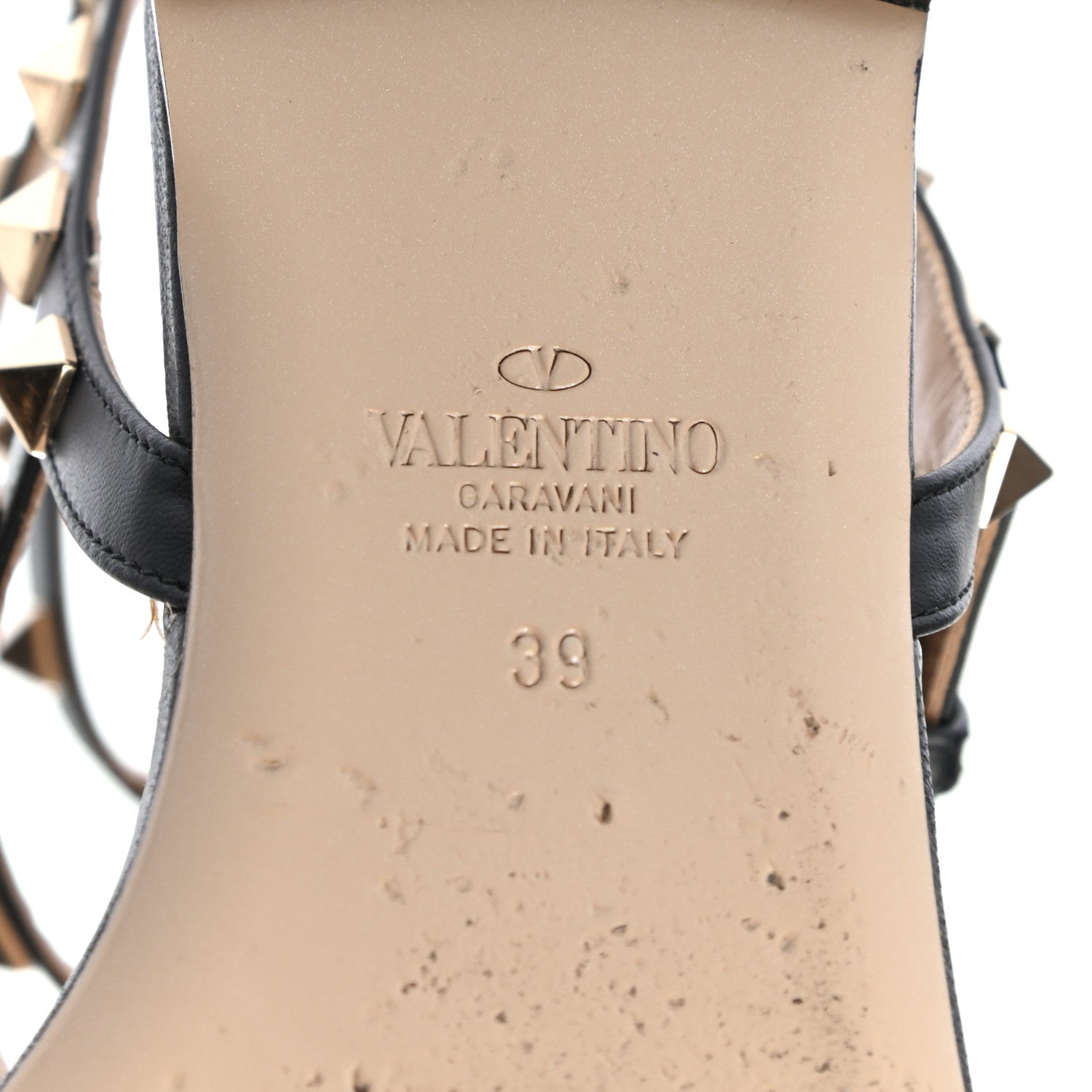 Valentino Garavani Nappa Rockstud Ankle Strap Flat Thong Sandals 39 Black 6 of 8