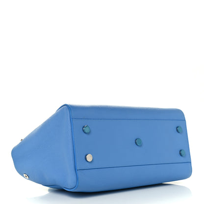Saint Laurent Grained Calfskin Small Rive Gauche Cabas Blue Clair 4 of 12