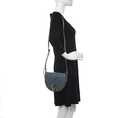 Chloe Grained Calfskin Small Darryl Saddle Crossbody Bag Mirage Blue 2 of 9
