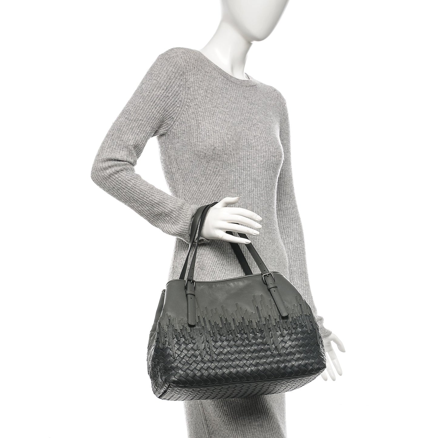 Nappa Intrecciato Medium Flow Wave Tote Ardoise