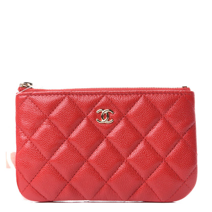 Chanel Caviar Quilted Small Cosmetic Case Red 1 of 8