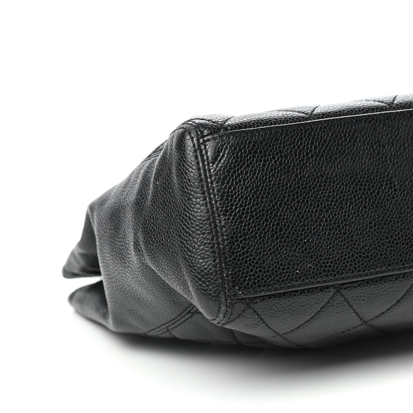 Caviar Quilted Small CC Shopping Tote Black