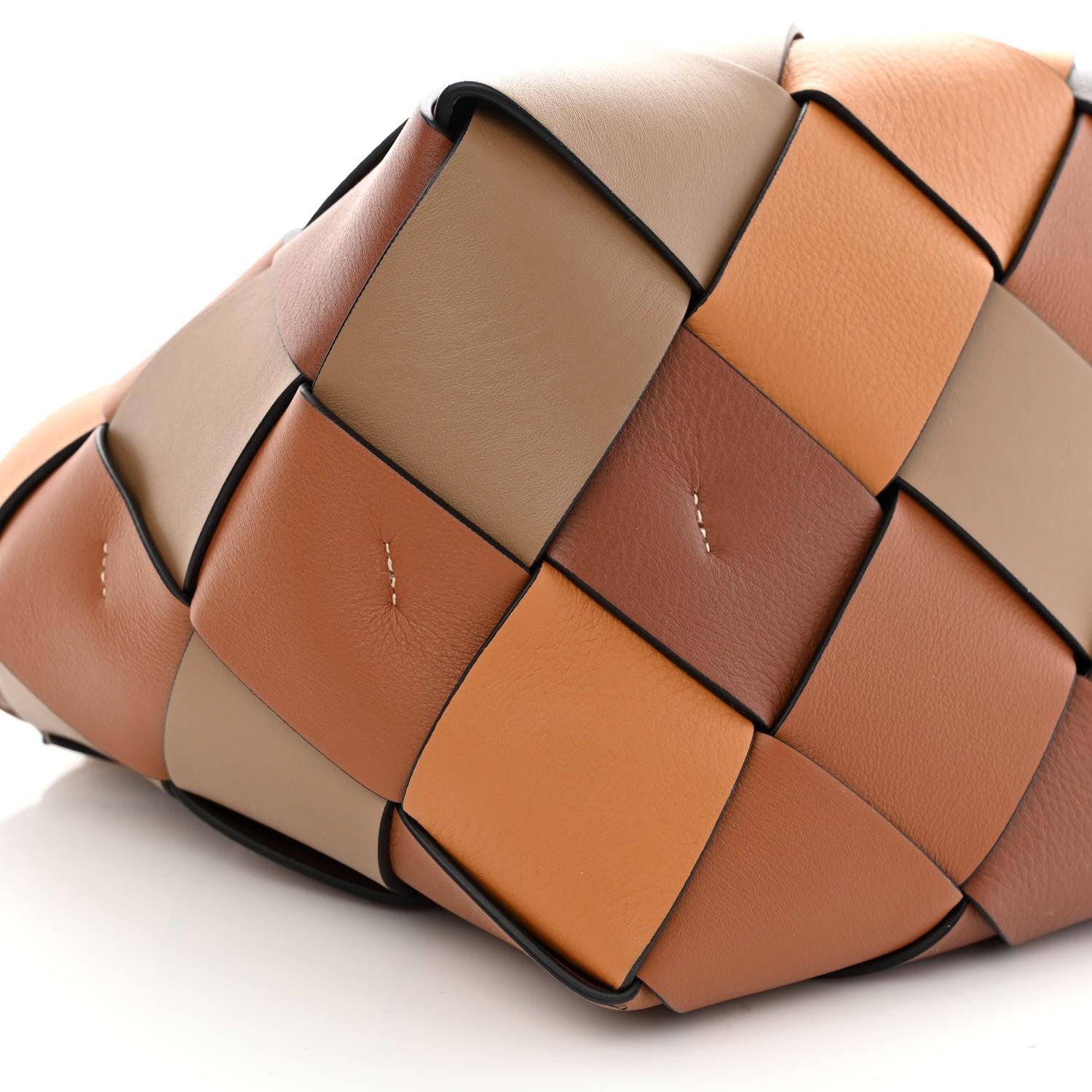 Loewe Calfskin Small Woven Basket Surplus Bag Brown 9 of 10