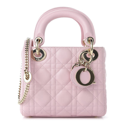 Christian Dior Lambskin Cannage Mini Lady Dior Rose Clair 1 of 9