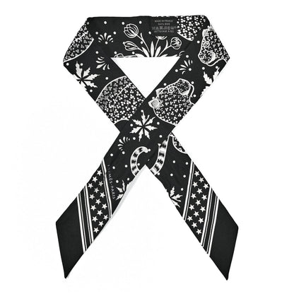 Hermes Silk Les Leopards Twilly Black White 1 of 5