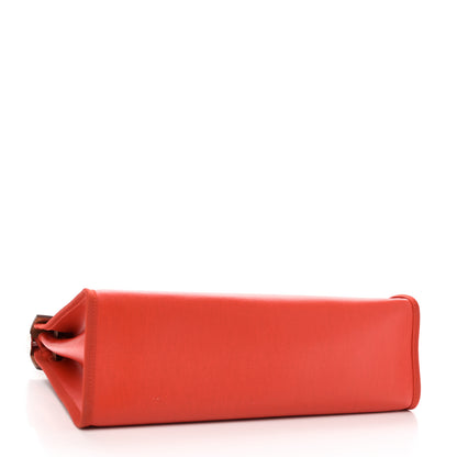 Hermes Toile H Berline Vache Hunter Herbag Zip 31 PM Orange Mecano Fauve 5 of 12