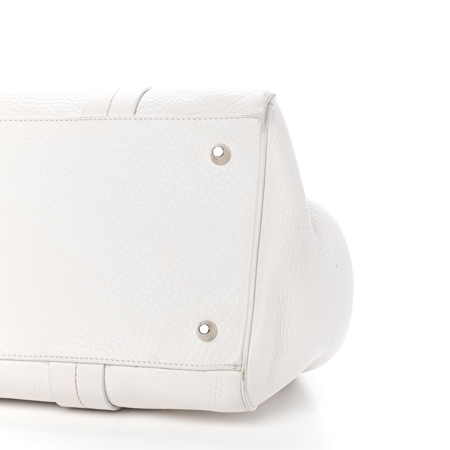 Christian Dior Calfskin Buckle Frame Satchel White 8 of 8