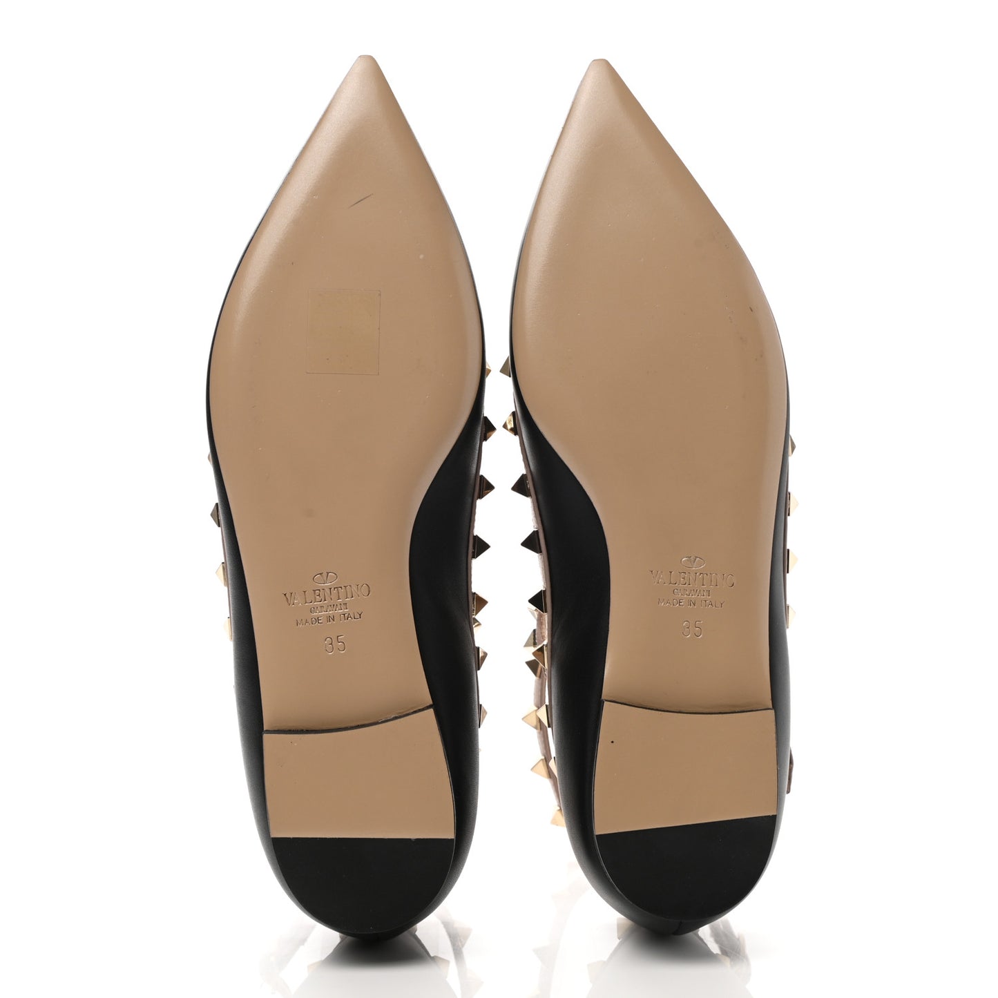 Nappa Rockstud Cage Ballerina Flats 35 Black Poudre