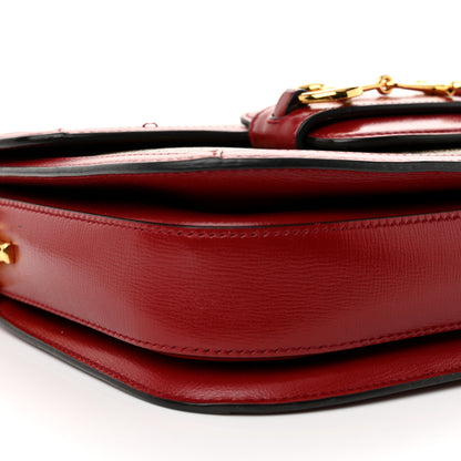 Gucci GG Supreme Monogram Azalea Calfskin Horsebit 1955 Shoulder Bag Beige Ebony New Cherry Red 9 of 12