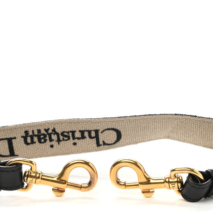 Christian Dior Canvas Embroidered Shoulder Strap Black 4 of 6