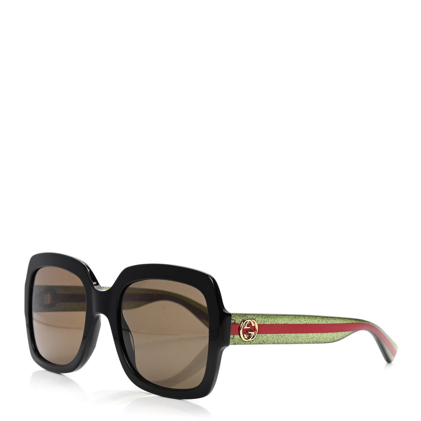 Acetate Oversize Square Web GG 0036S Sunglasses Black Green