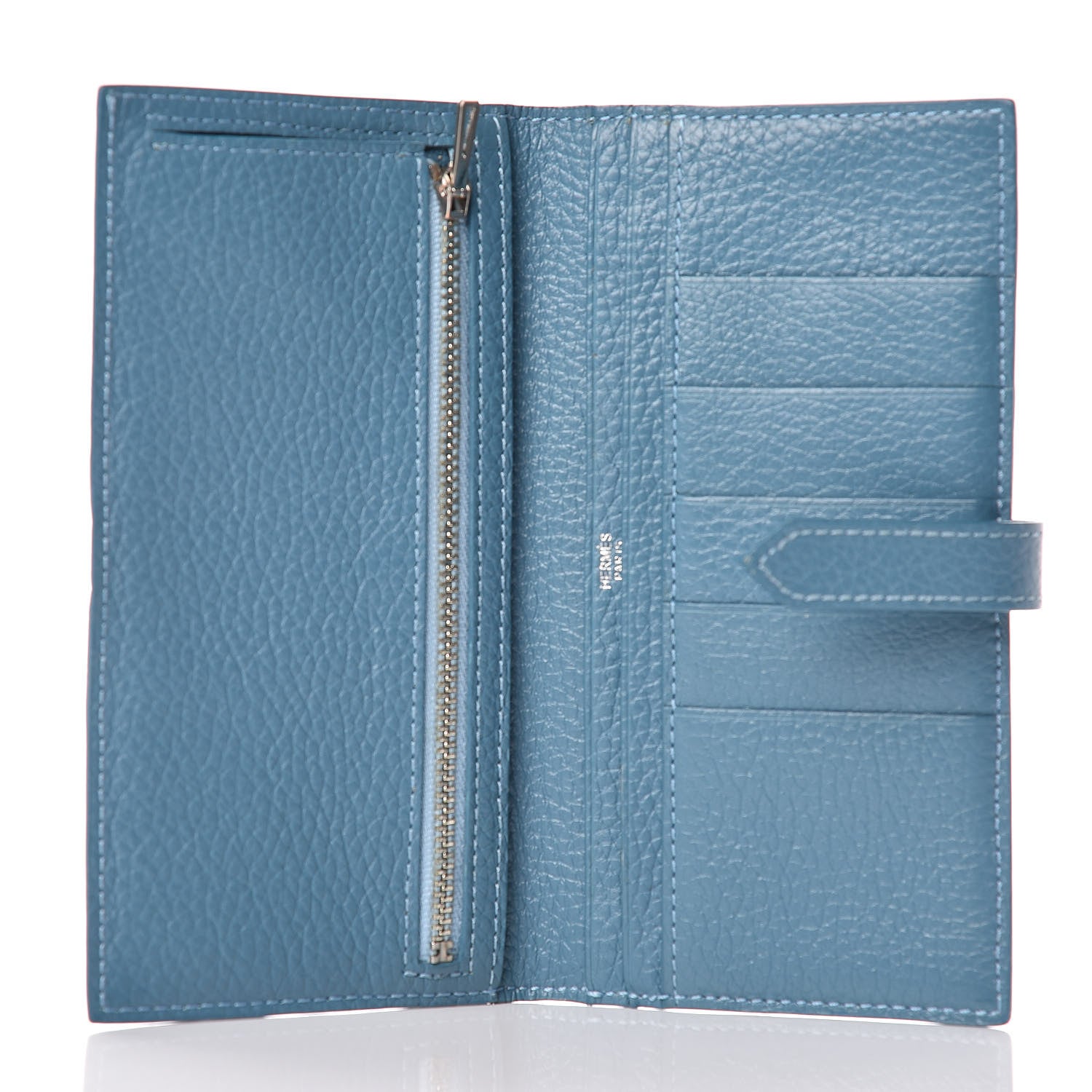 Hermes Taurillon Clemence Bearn Wallet Blue Jean 5 of 12
