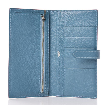 Hermes Taurillon Clemence Bearn Wallet Blue Jean 5 of 12