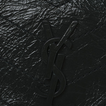 Saint Laurent Crinkled Lambskin Matelasse Monogram Baby Niki Chain Satchel Dark Green 8 of 11