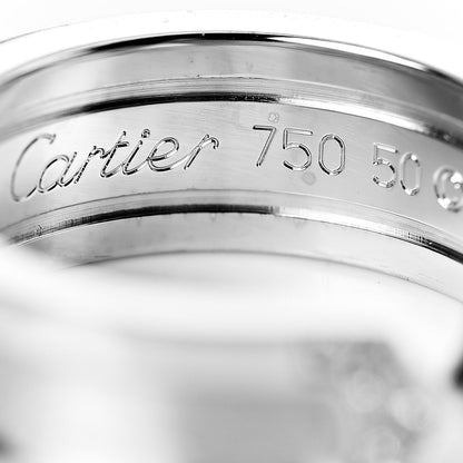 Cartier 18K White Gold Diamond 6.5mm Logo De Ring 50 5.25 5 of 6