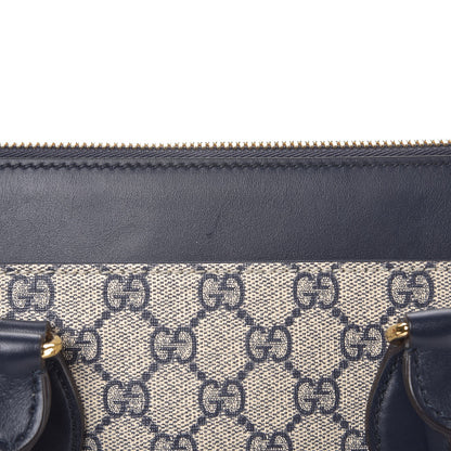 Gucci GG Supreme Monogram Small Zip Top Tote Beige Blue 8 of 10