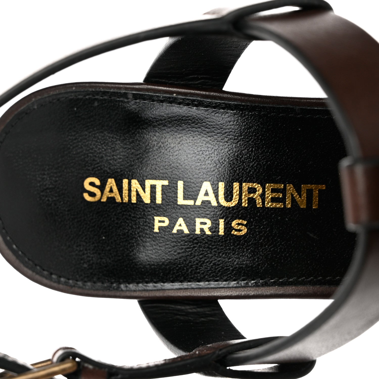 Saint Laurent Calfskin Cassandra Sandals 36.5 Brown 7 of 12