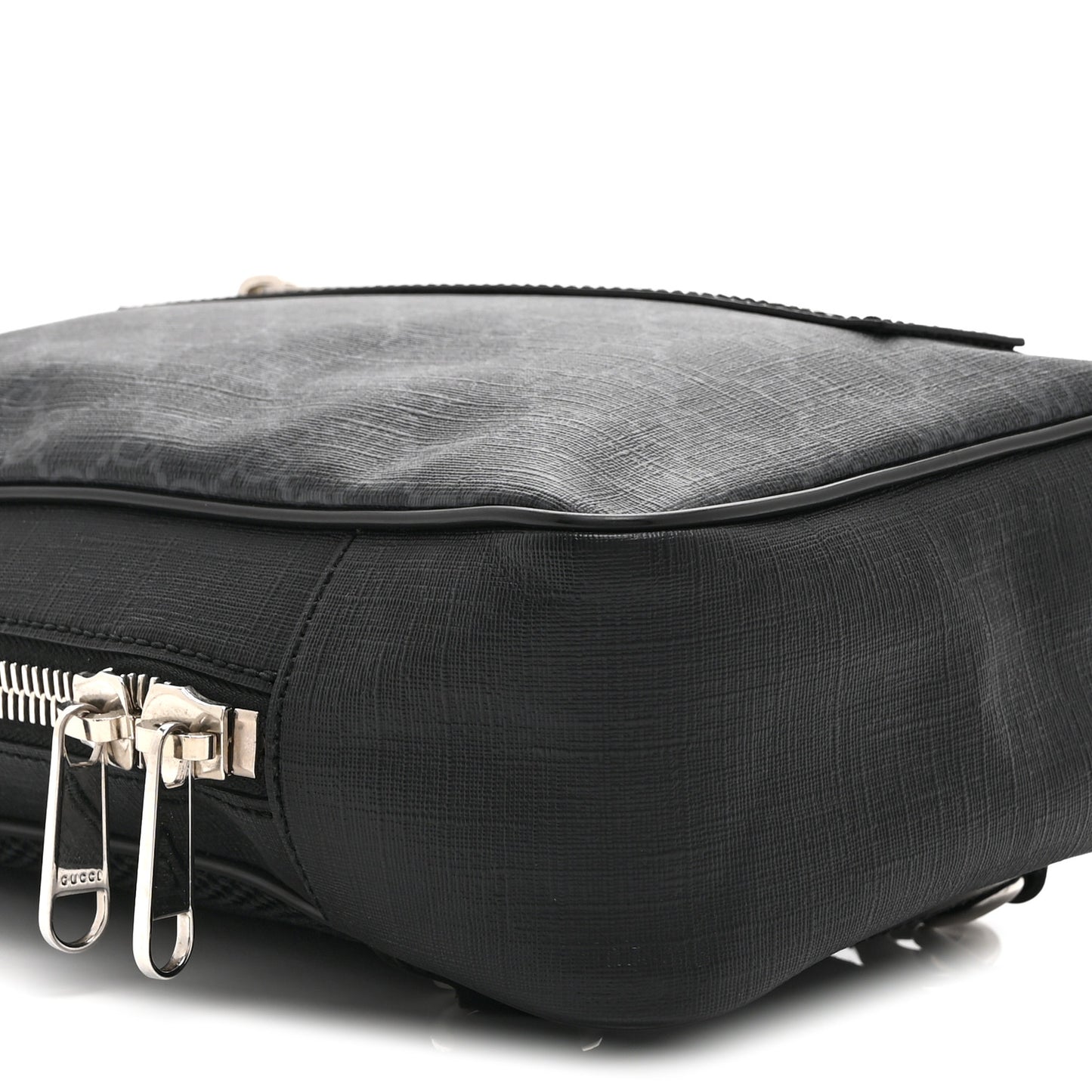 GG Supreme Monogram Web Belt Bag Black Grey
