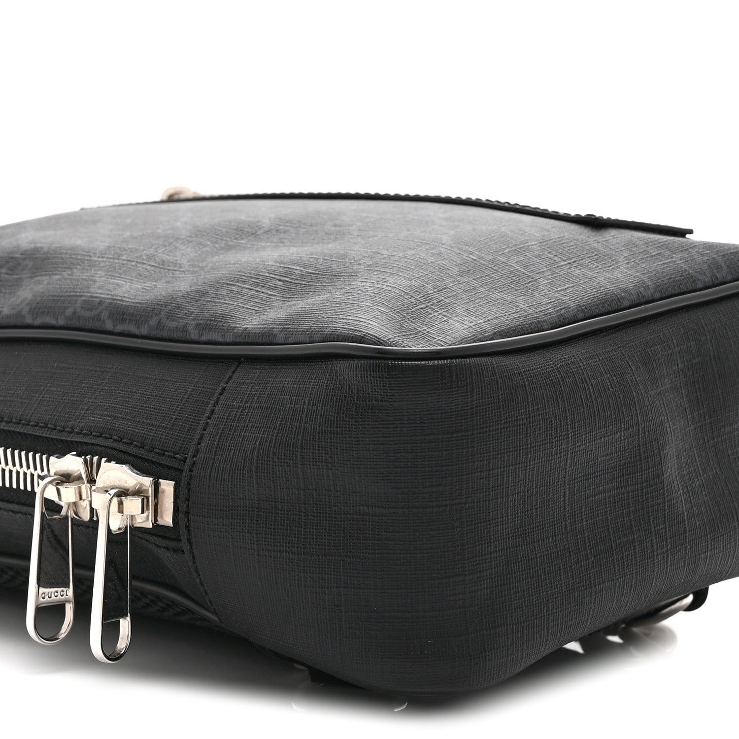 Gucci GG Supreme Monogram Web Belt Bag Black Grey 10 of 12
