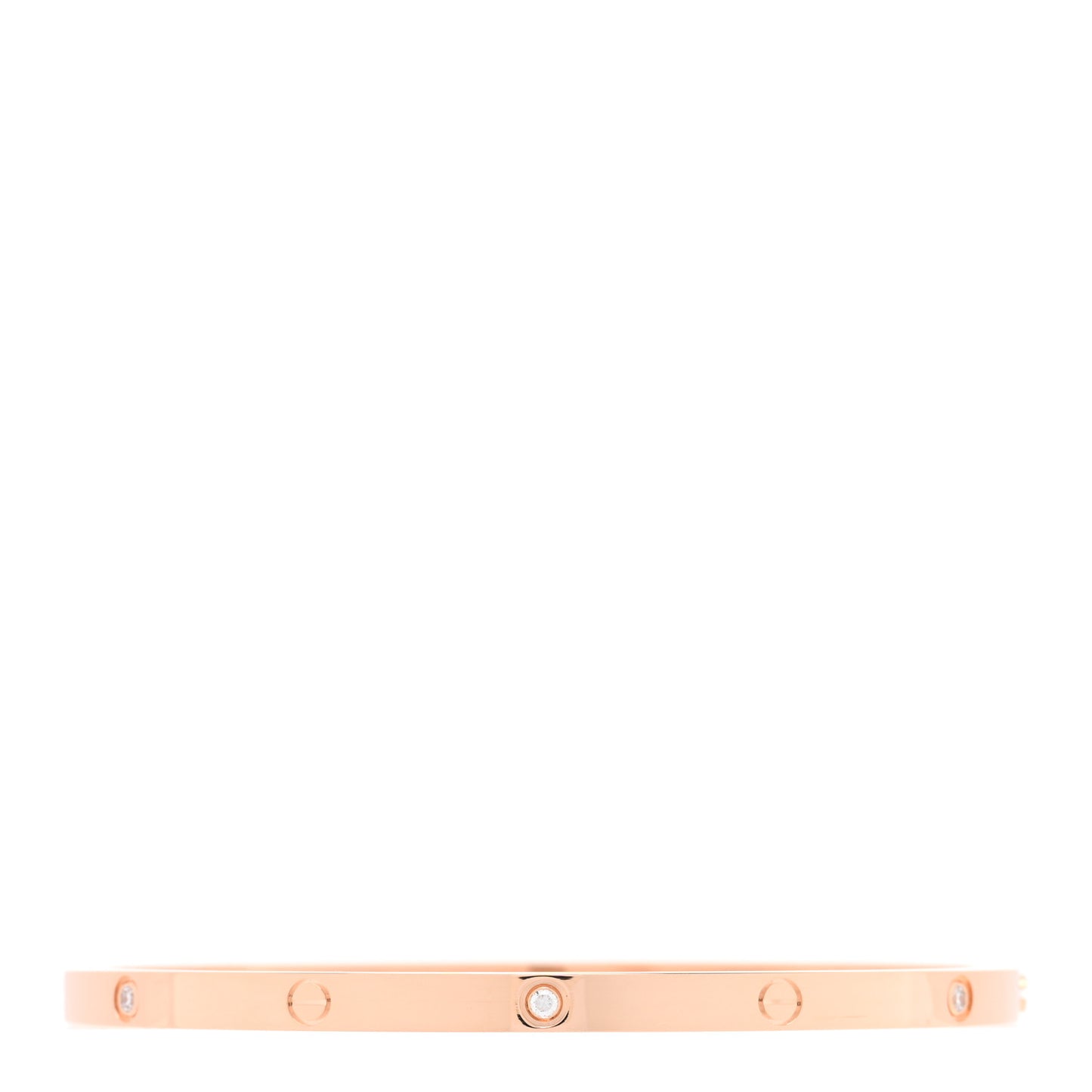 18K Pink Gold 6 Diamond Small LOVE Bracelet 17