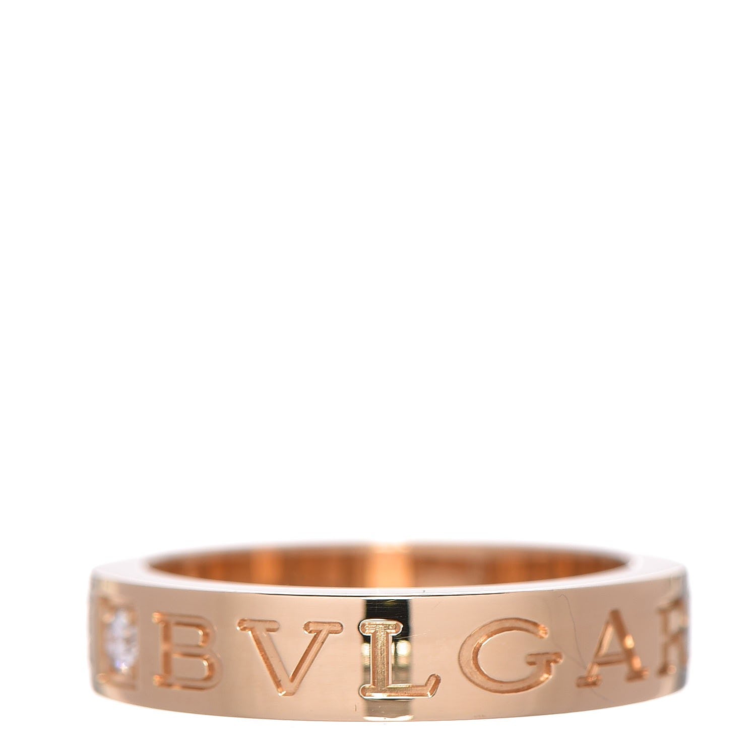 Bulgari 18K Yellow Gold Diamond B.Zero1 Essential Band Ring 50 5.25 1 of 6