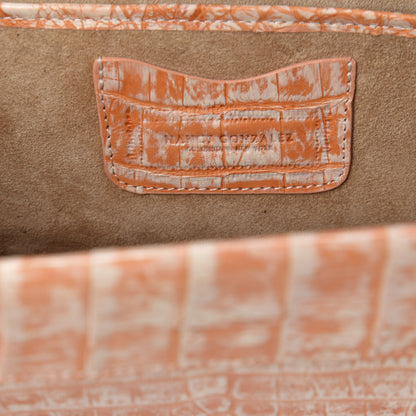 Nancy Gonzalez Crocodile Clutch Orange White 8 of 9