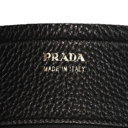 Prada Vitello Daino Chain Shopping Tote Black 6 of 9