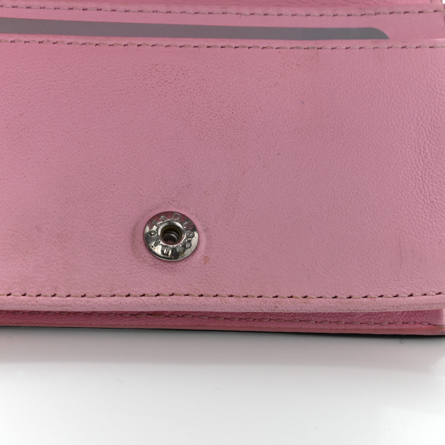 Christian Dior Lambskin Cannage Bi-Color Small Lady Dior Flap Card Holder Black Pink 14 of 19