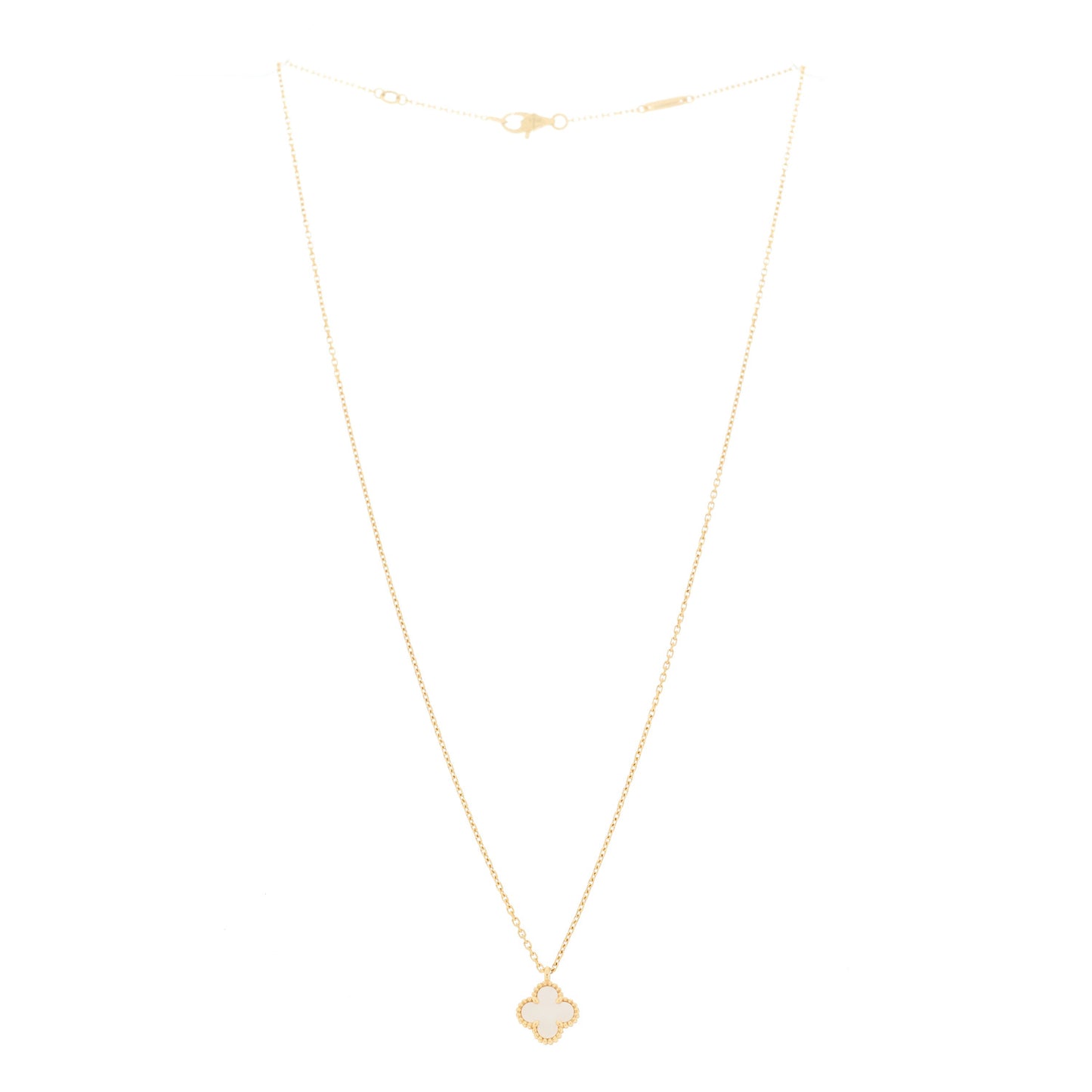 18K Yellow Gold Mother of Pearl Sweet Alhambra Pendant Necklace