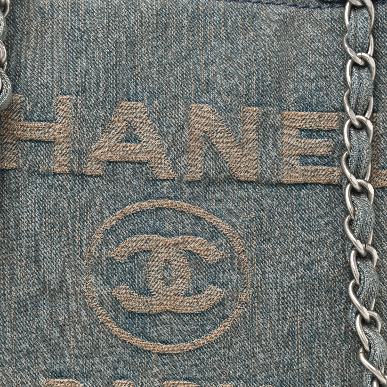 Chanel Denim Medium Deauville Tote Light Blue 9 of 11