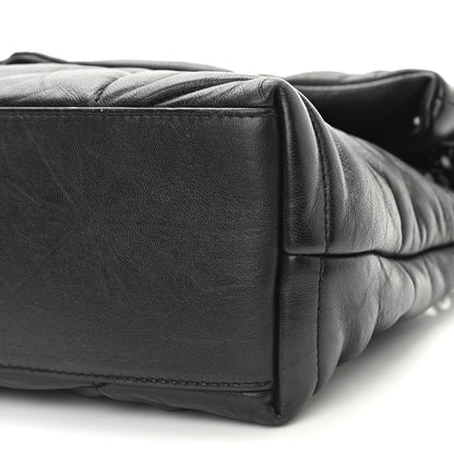Saint Laurent Lambskin Quilted Monogram Monochrome Small Loulou Puffer Chain Satchel Black 10 of 10