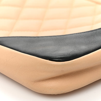 Chanel Calfskin Quilted Cambon Pochette Beige Black 8 of 8