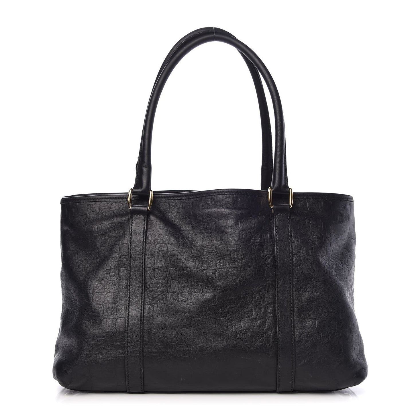 Calfskin Horsebit Embossed Joy Tote Black