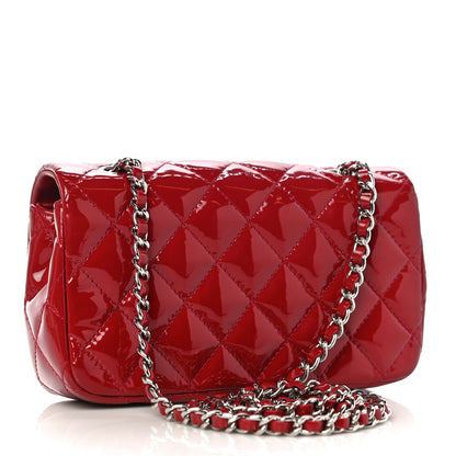Chanel Patent Calfskin Quilted Extra Mini Rectangular Flap Red 3 of 11