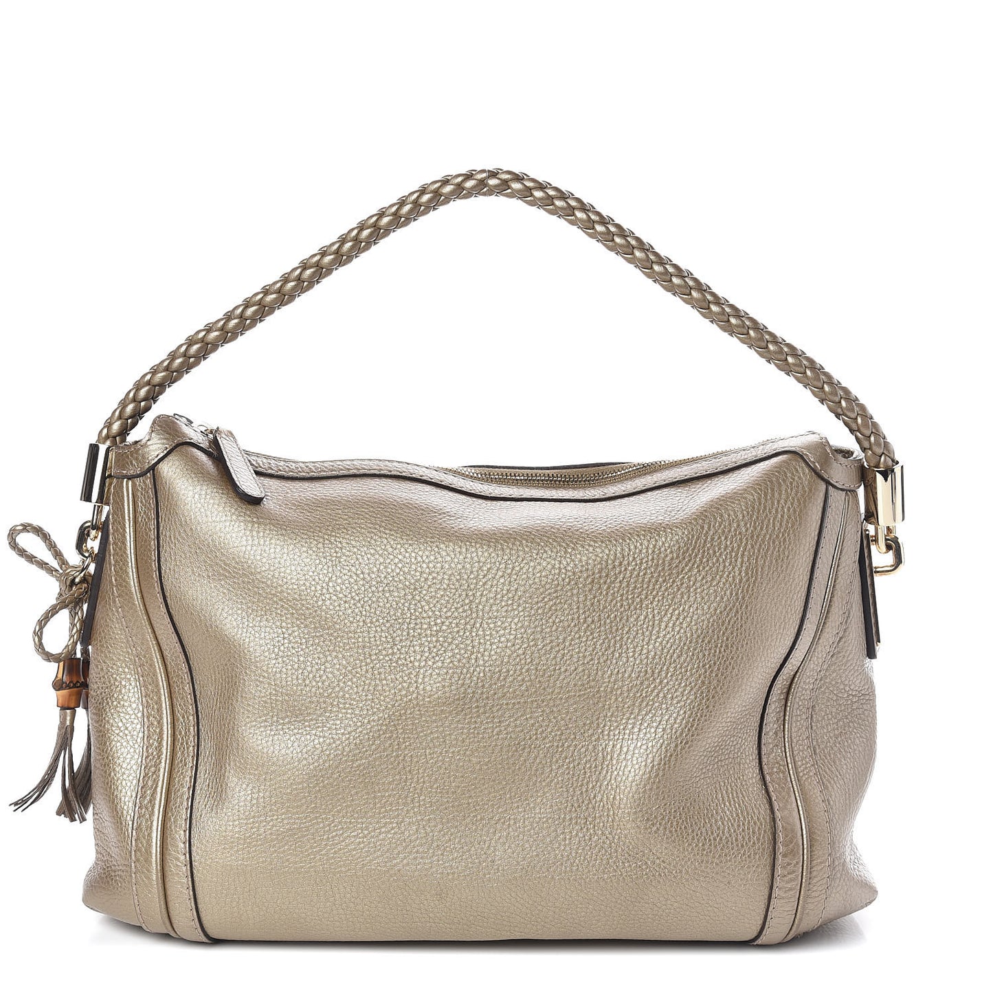 Metallic Pebbled Calfskin Medium Bella Hobo Gold
