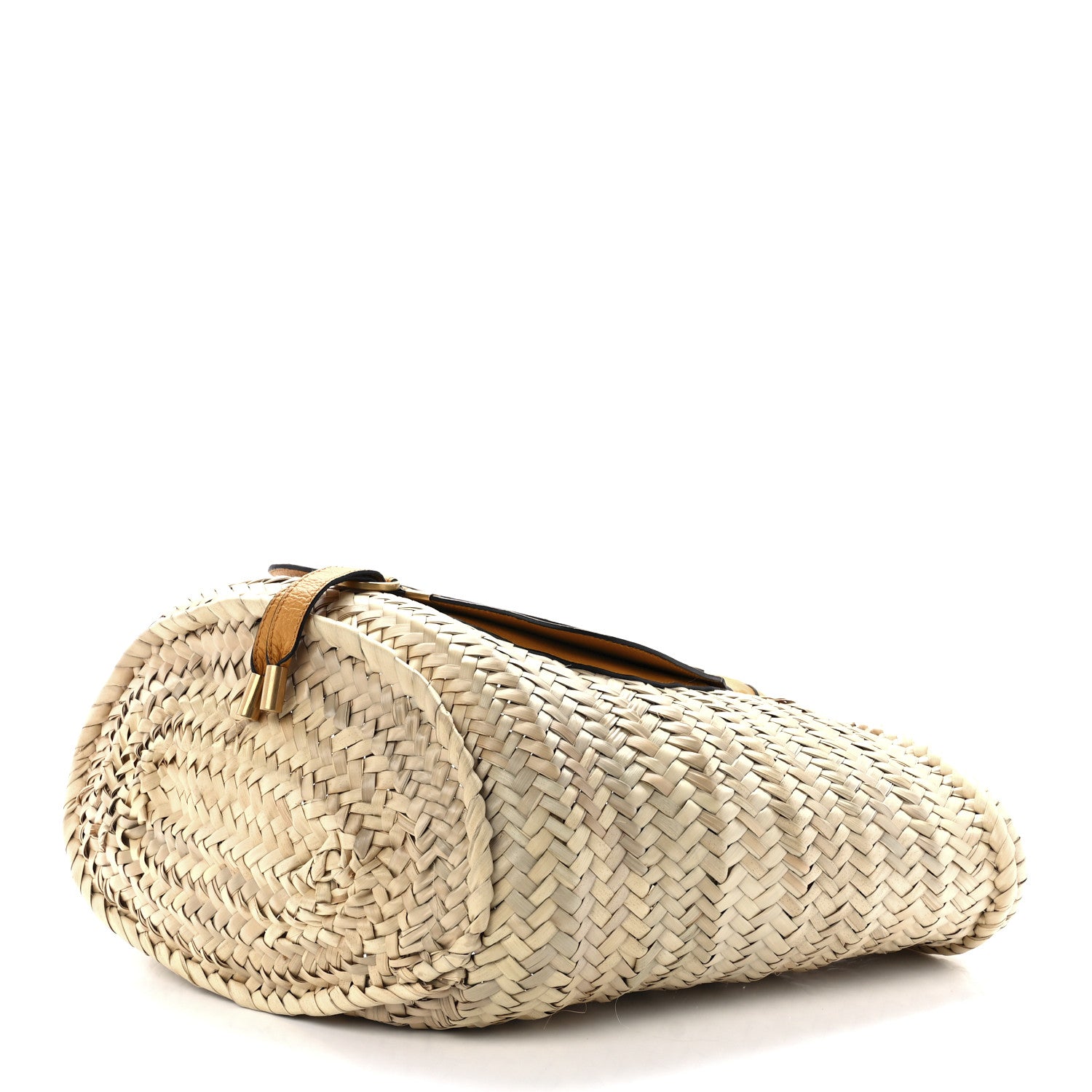 Chloe Raffia Small Grain Calfskin Medium Marcie Basket Yellow 9 of 11