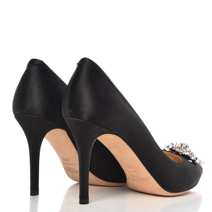 Jimmy Choo Satin Crystal Mamey 85 Pumps 37.5 Black 4 of 9