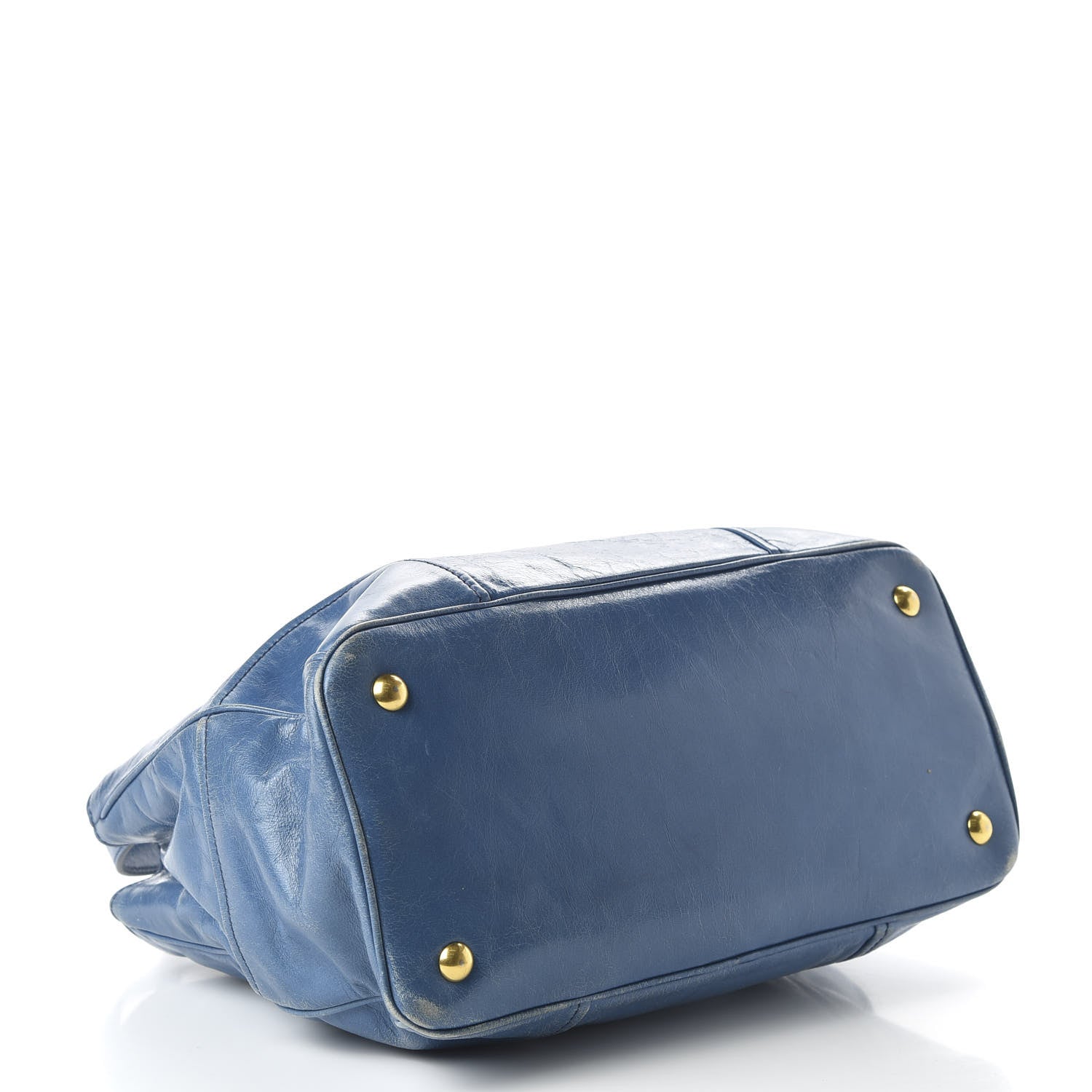 Miu Miu Vitello Shine Top Handle Satchel Laguna 4 of 9